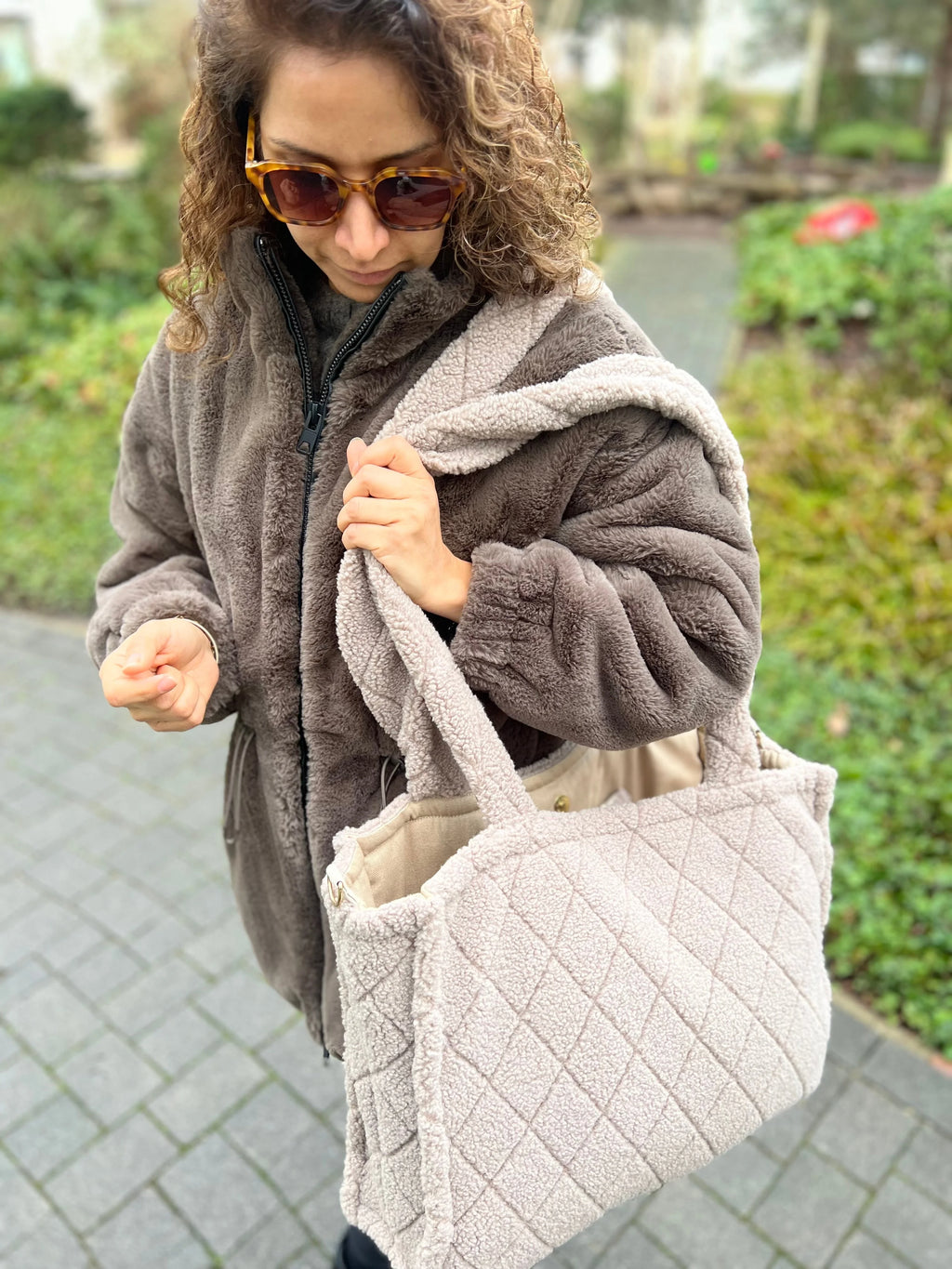 Wickeltasche I Shopper I Teddy beige I Mommy Bag