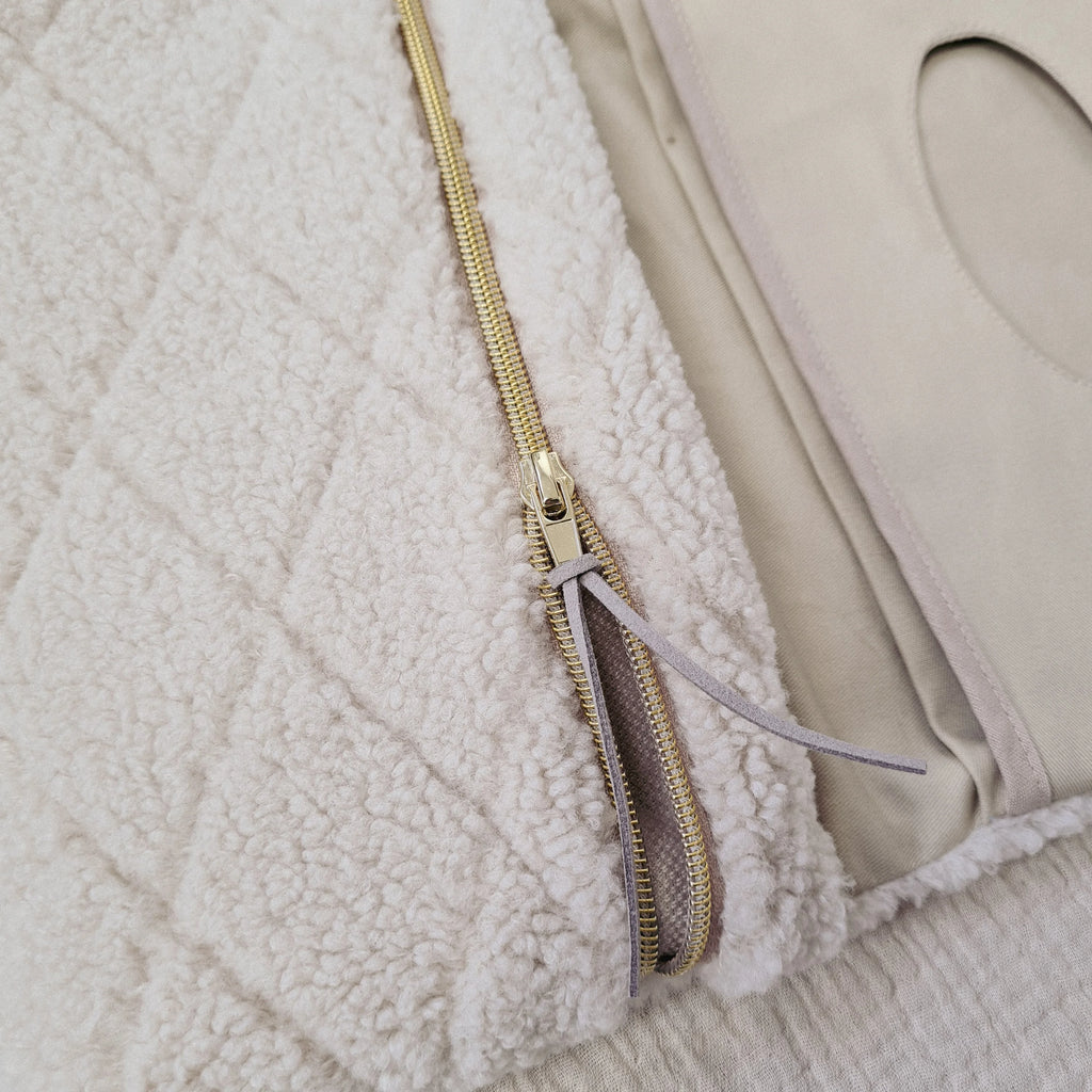 Windeltasche Teddyfell creme rauten