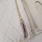 Windeltasche Teddyfell creme rauten