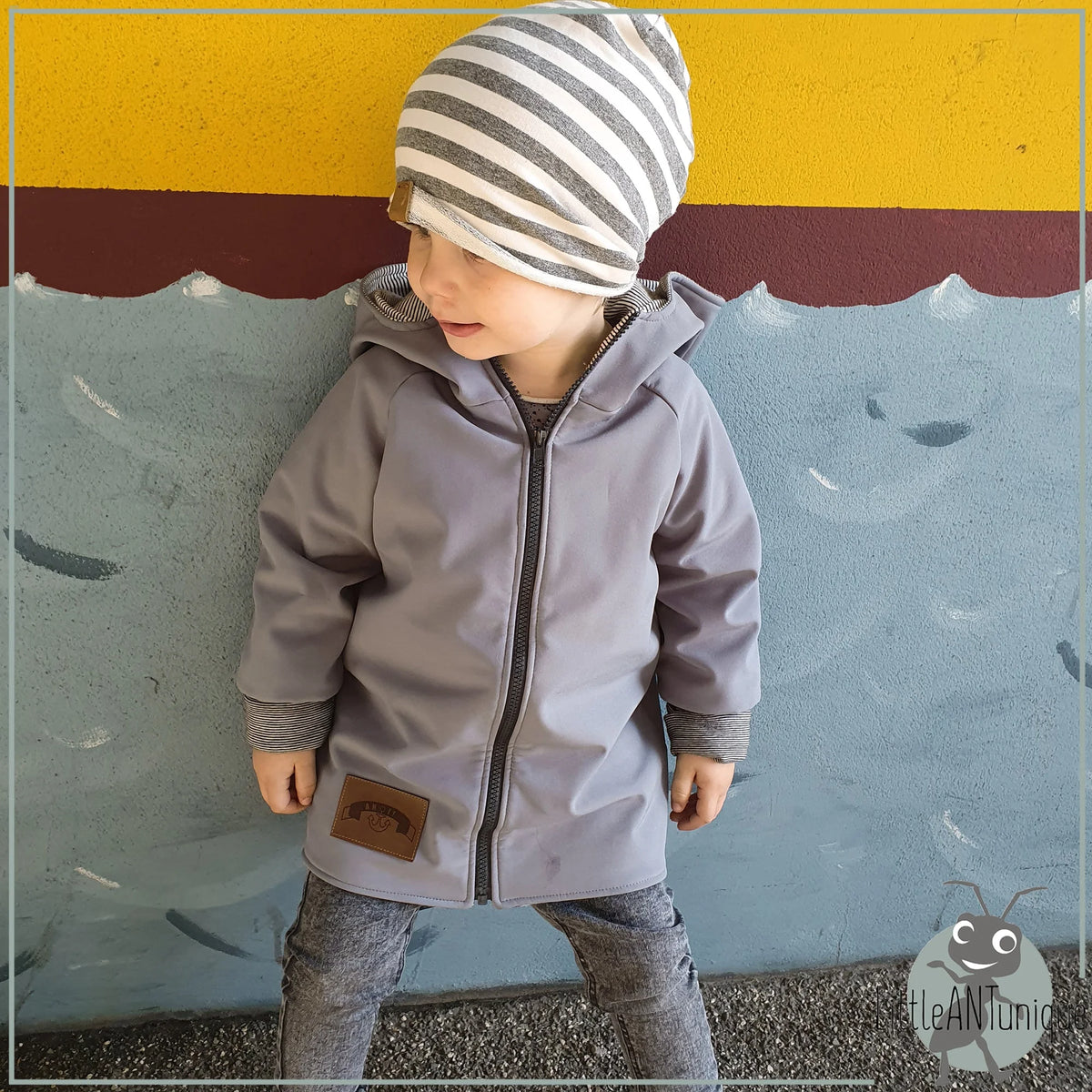 Jacke Softshelljacke Kinderjacke grau