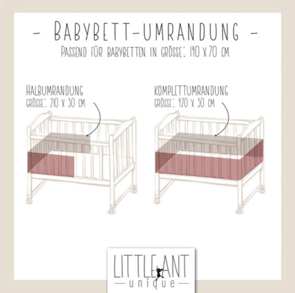 BABYBETTUMRANDUNG MUSSELIN ROSA LEO