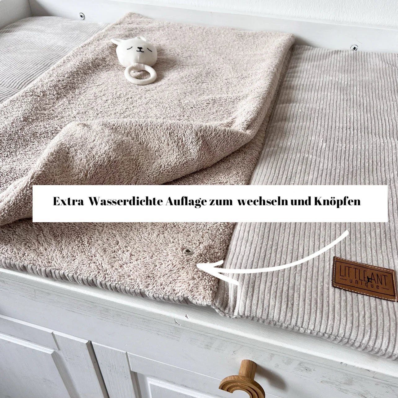 Wickeltischauflage Cord Beige