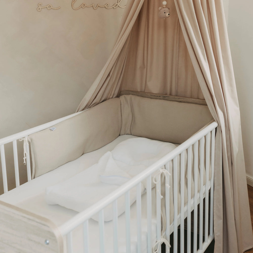 BABYBETTUMRANDUNG WAFFELPIQUE BEIGE