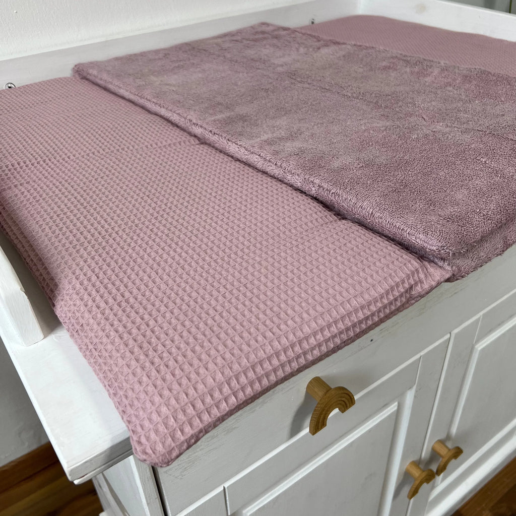 WICKELTISCHAUFLAGE WAFFELPIQUE ROSA