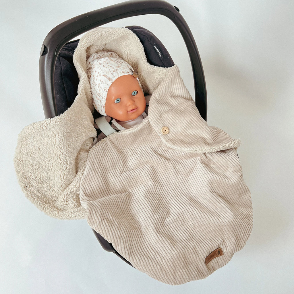 Einschlagdecke Cord/Teddy beige