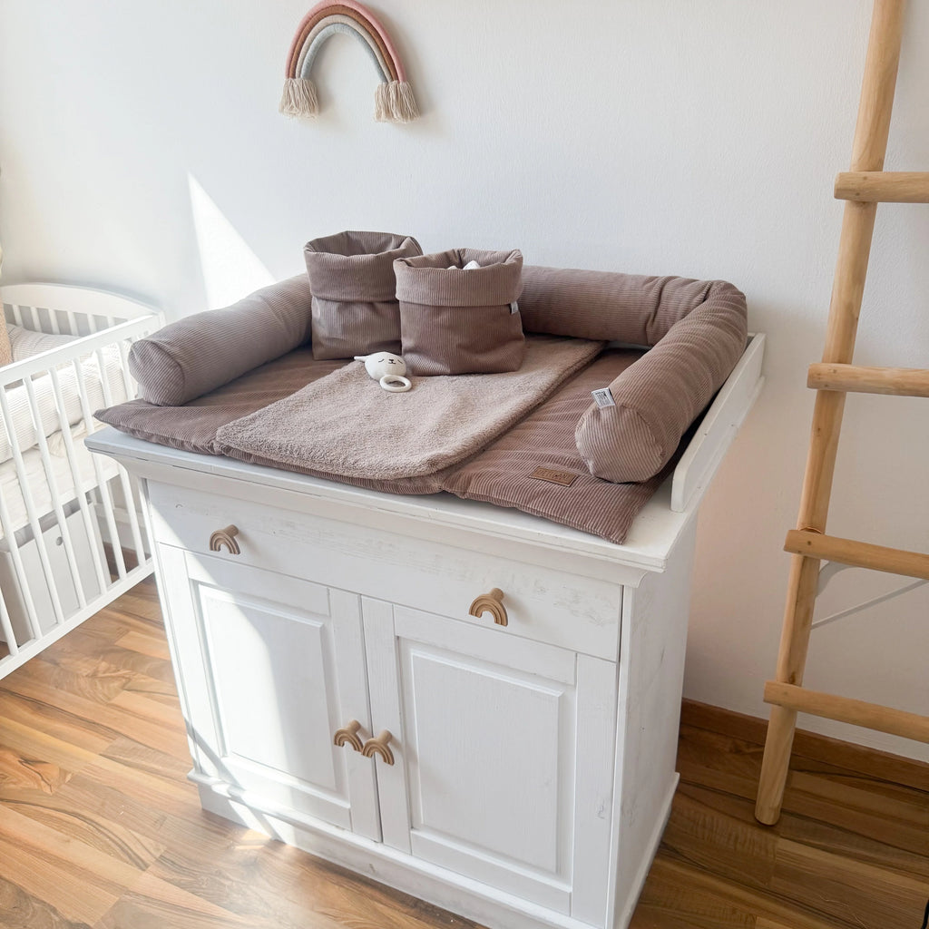 WICKELTISCHAUFLAGE CORD TAUPE
