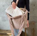Wickelunterlage & Windeltasche 2in1 für unterwegs I Cord beige