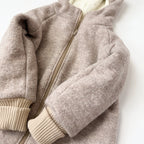 Walkjacke, Wintermantel beige / innen mit Teddystoff I Reißverschluss
