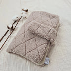 Wickeltasche Windeltasche Teddyfell beige rauten