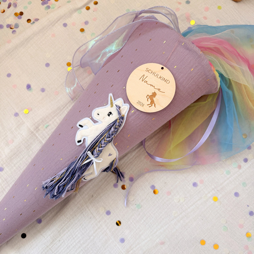 SCHULTÜTE EINHORN LILA