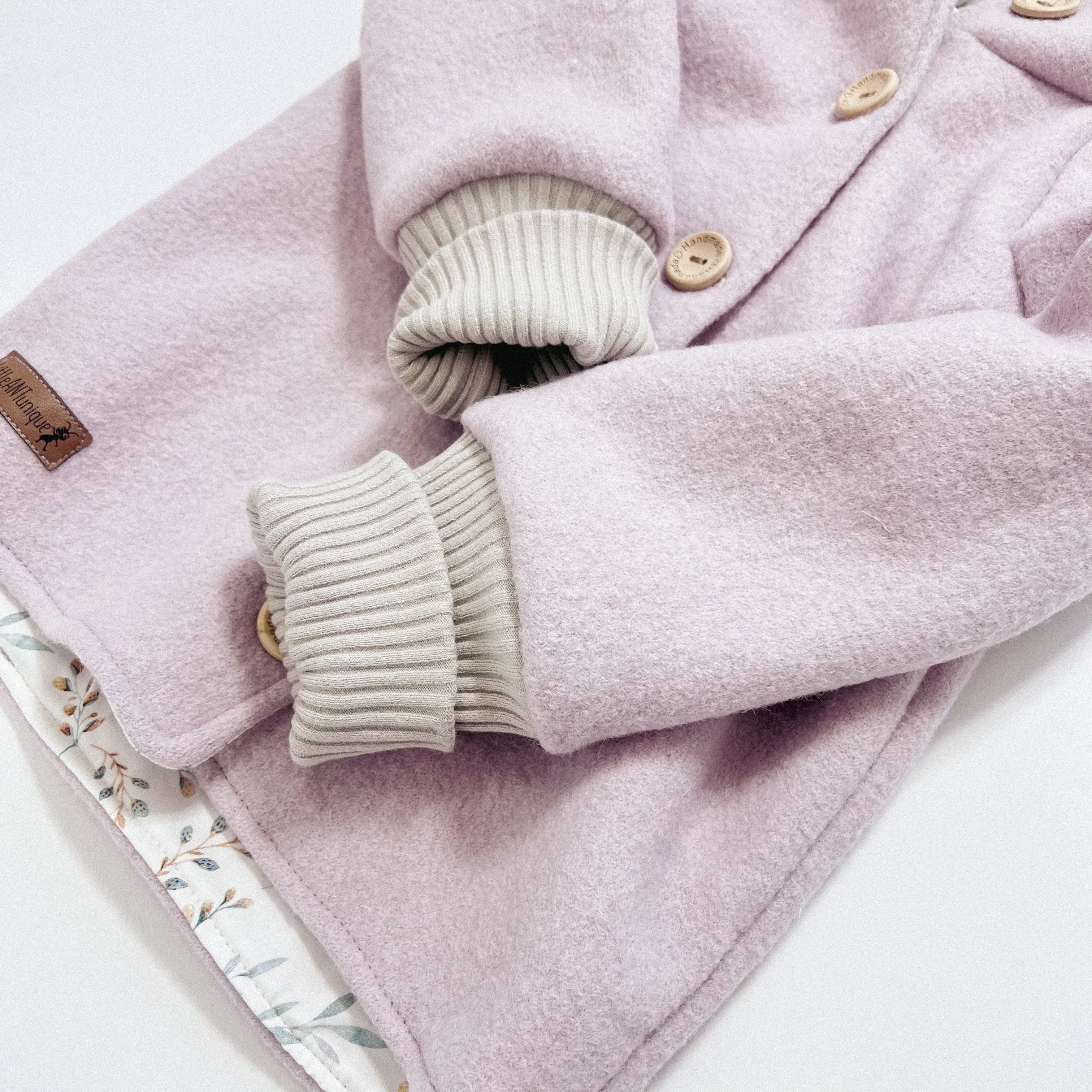 Walkjacke, Wintermantel in rosa/ innen Weidenkätzchen