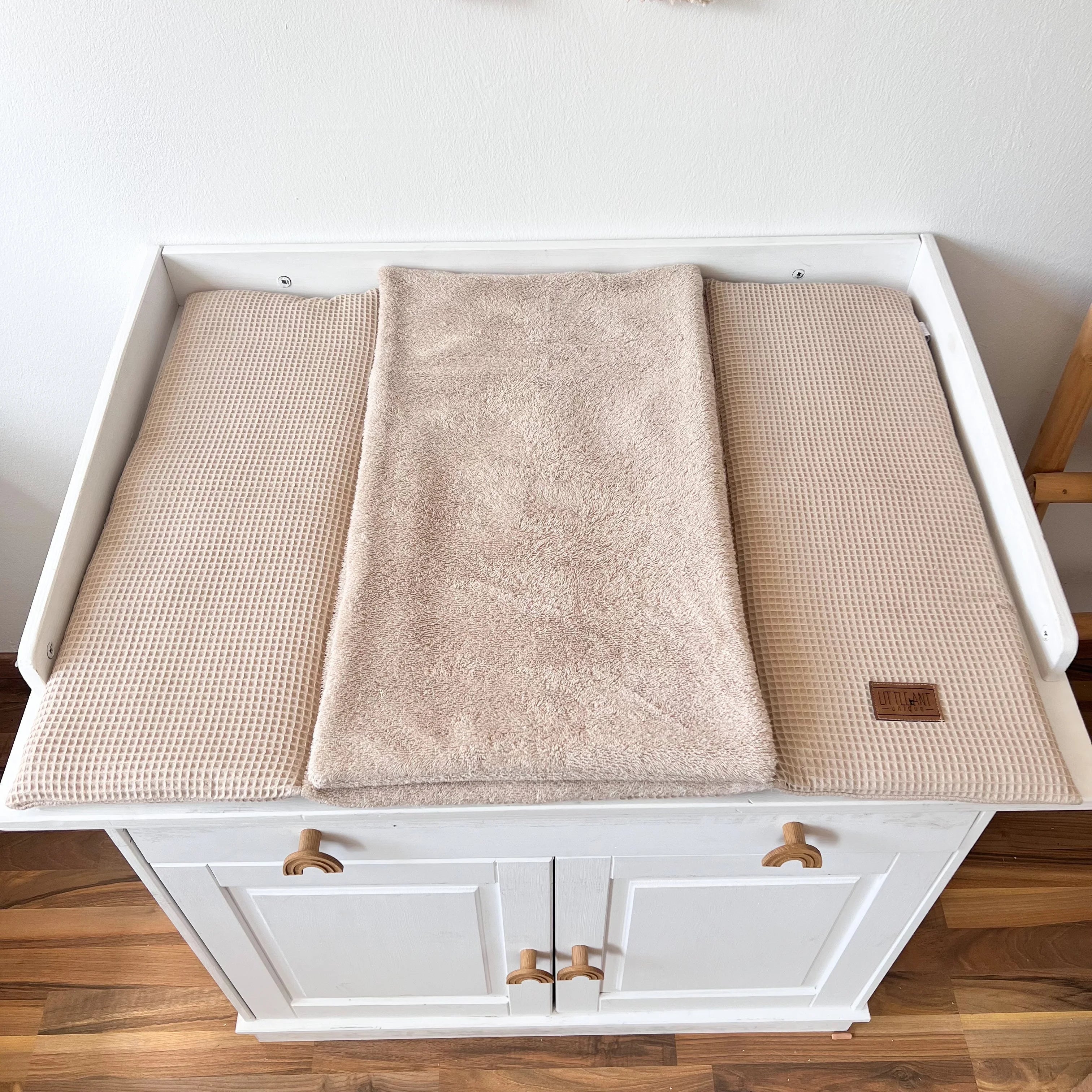 WICKELTISCHAUFLAGE WAFFELPIQUE BEIGE