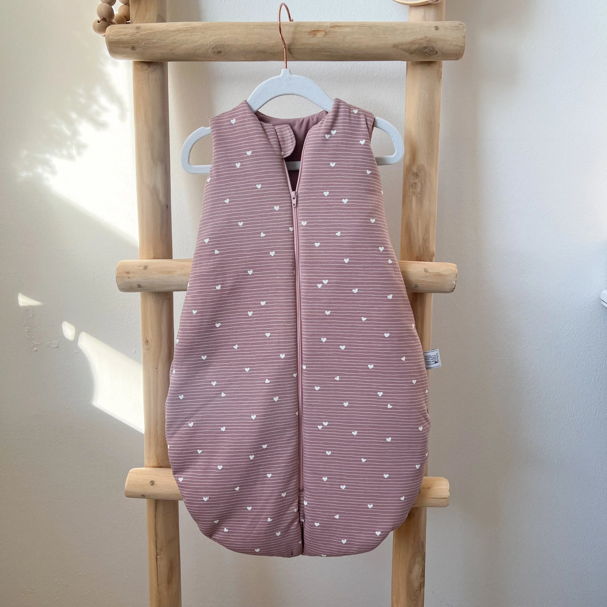 BABY WINTERSCHLAFSACK ROSA HERZCHEN