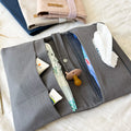 Wickeltasche Windeltasche XL aus Leinen in altrosa, beige, grau und jeans