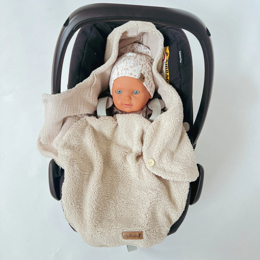 Einschlagdecke Sommer Cord/Musselin beige