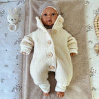 Walkoverall, Winteroverall in creme mit Teddystoff gefüttert
