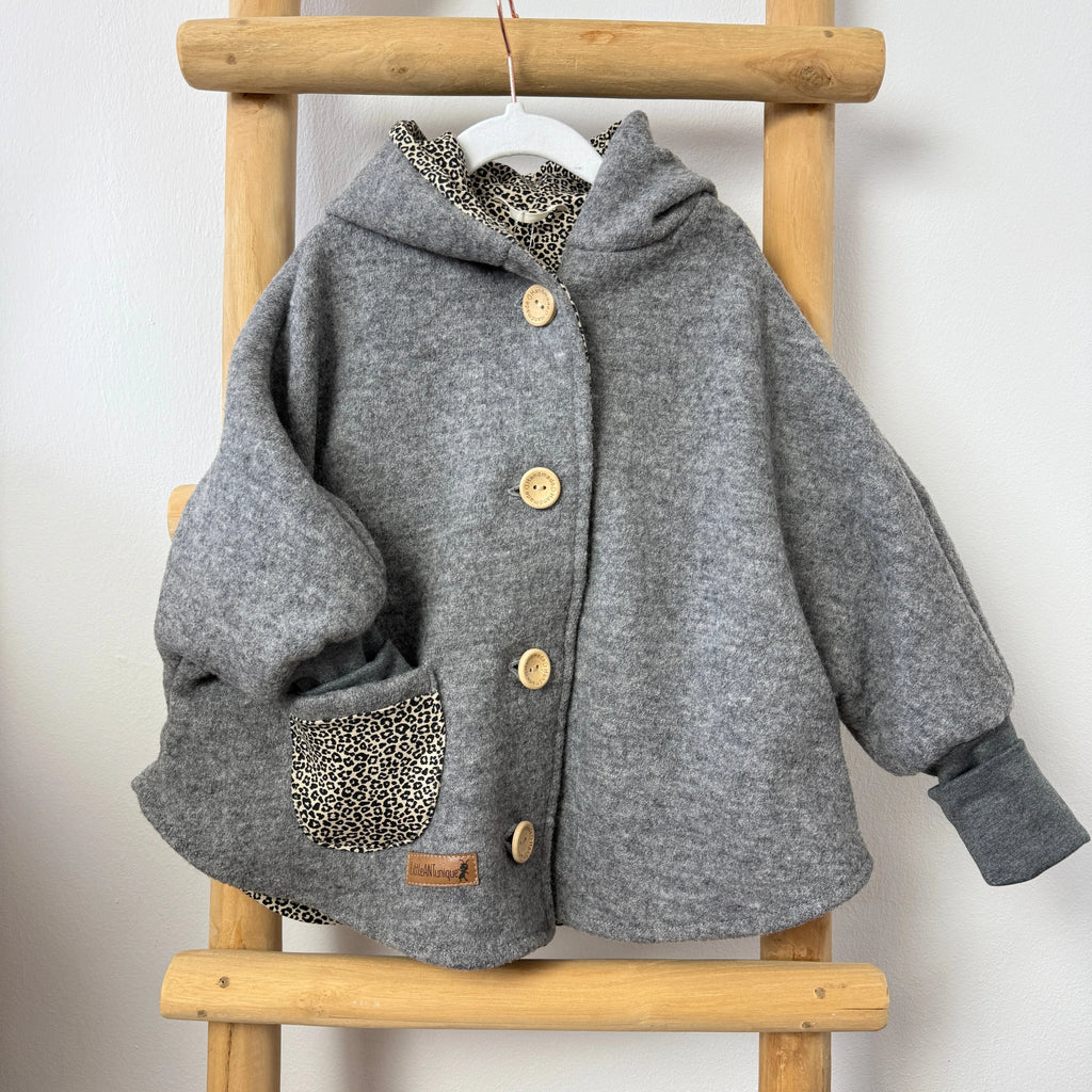 Walkjacke Oversized grau leo