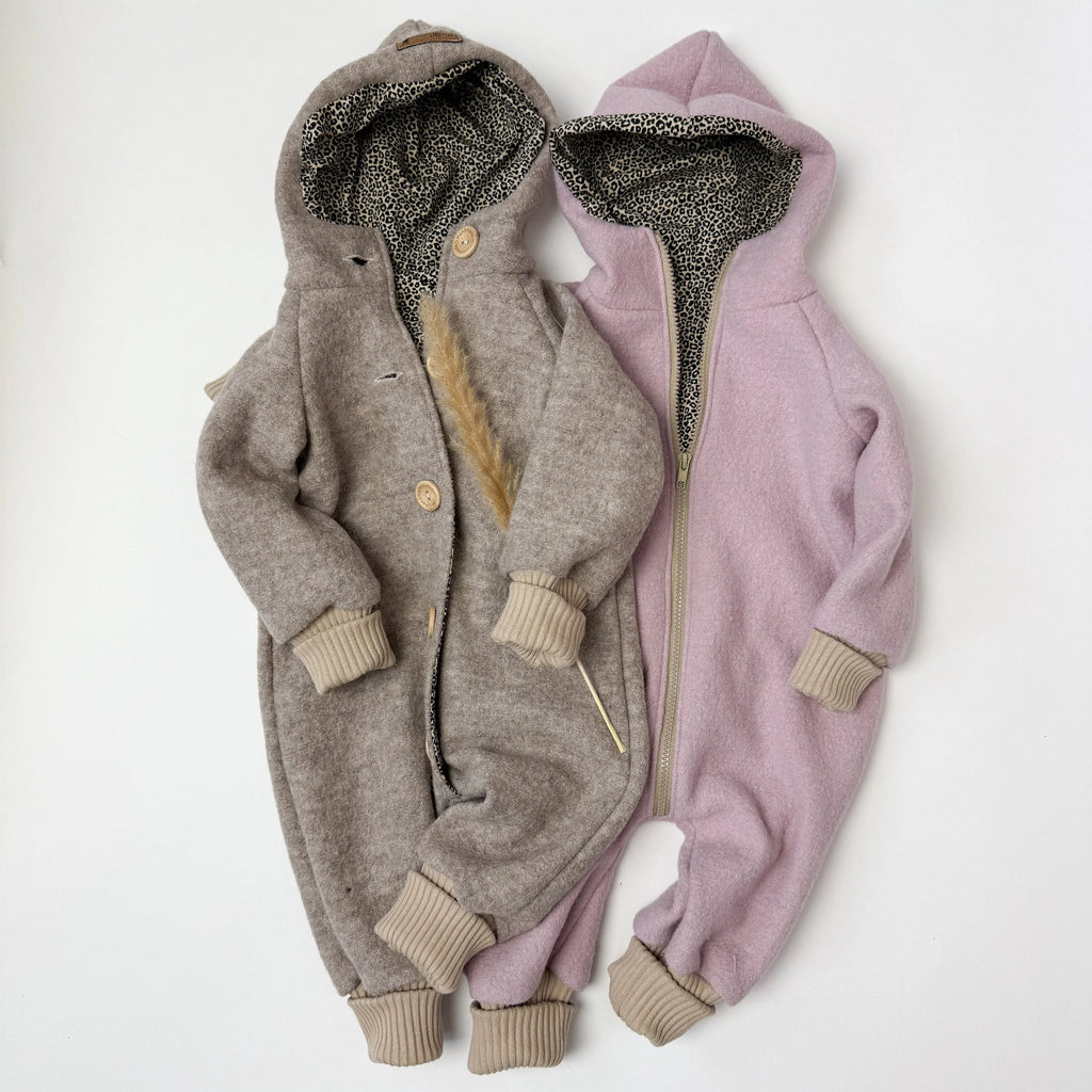 Walkoverall, Winteroverall Beige oder Rosa Leo