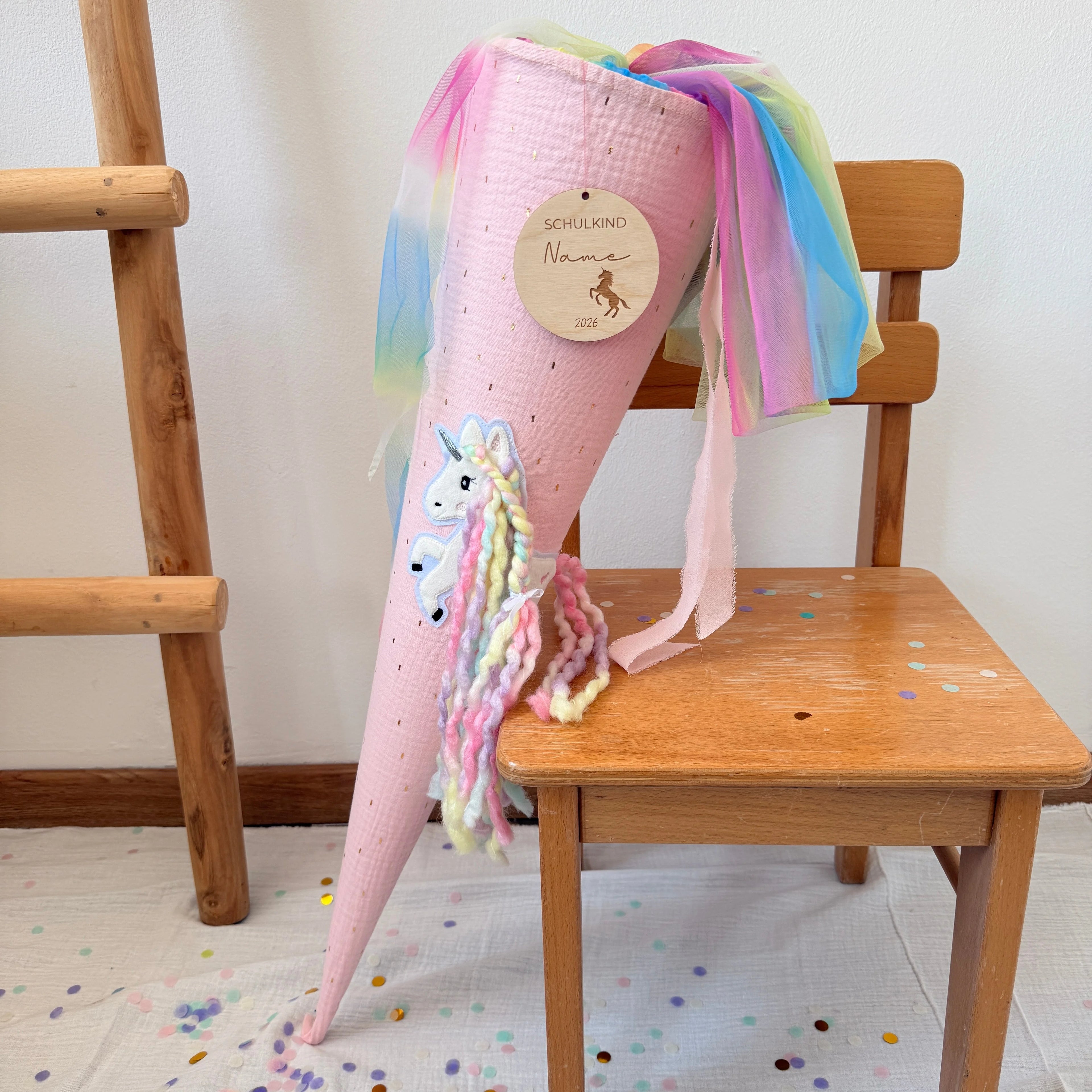 SCHULTÜTE EINHORN REGENBOGENFARBEN