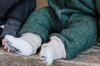 Walkoverall, Winteroverall in grün mit Teddystoff gefüttert