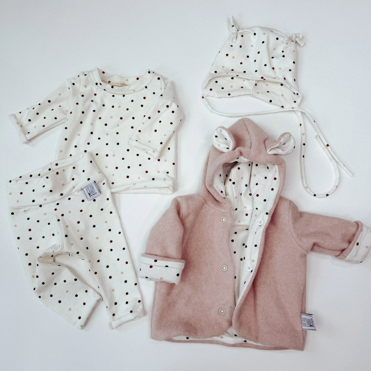 Newbornset Homecoming Bio-Baumwolle Rosa Pünktchen