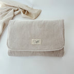 Wickelunterlage & Windeltasche 2in1 für unterwegs I Cord beige
