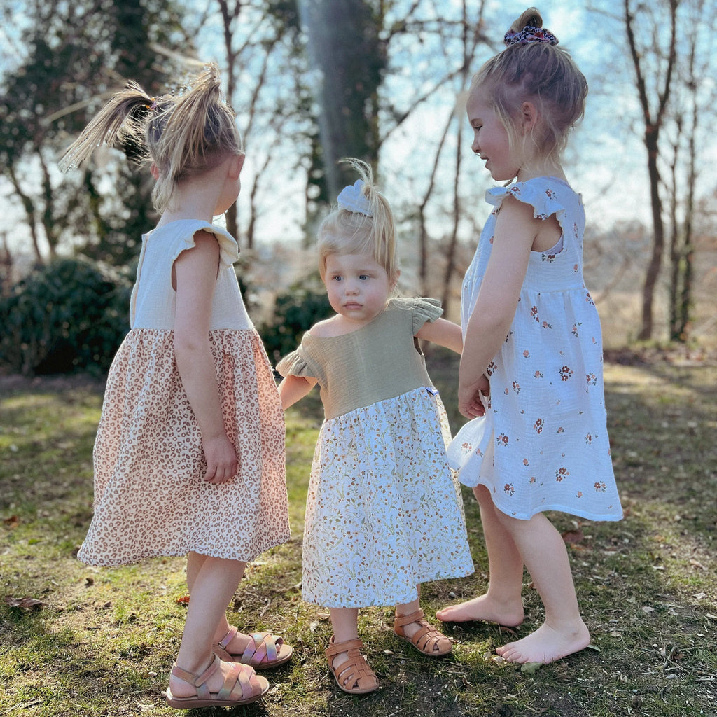 Kleid Baumwoll-Musselin rosa Blüte