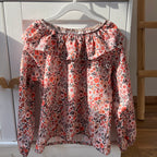 Bluse 100% Baumwolle Flowers coral
