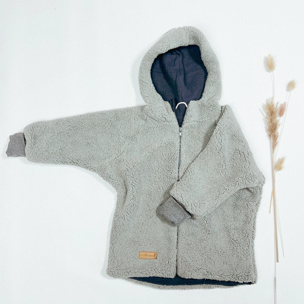 Teddyjacke grau/Musselin