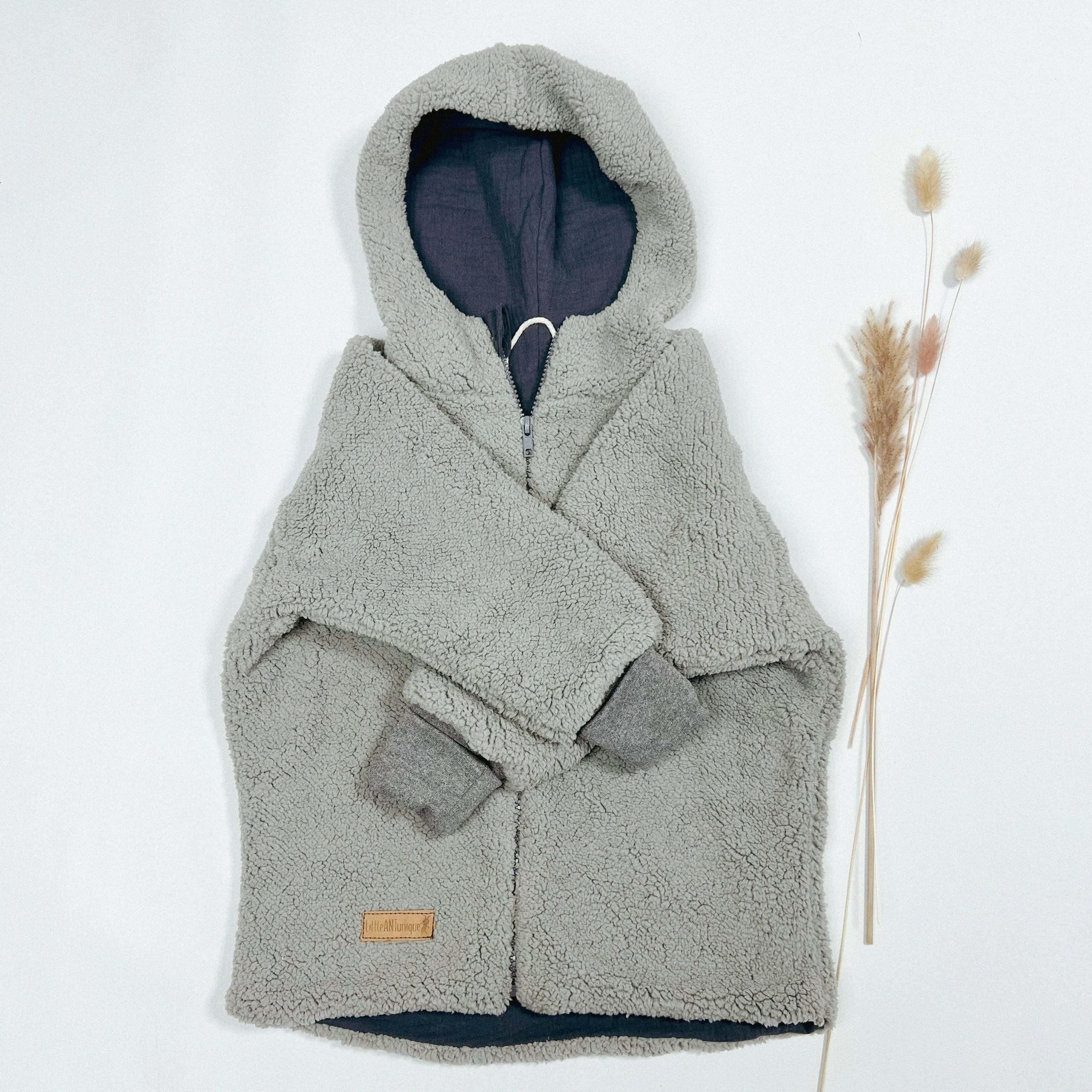 Teddyjacke grau/Musselin