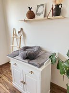 WICKELTISCHAUFLAGE CORD GRAU