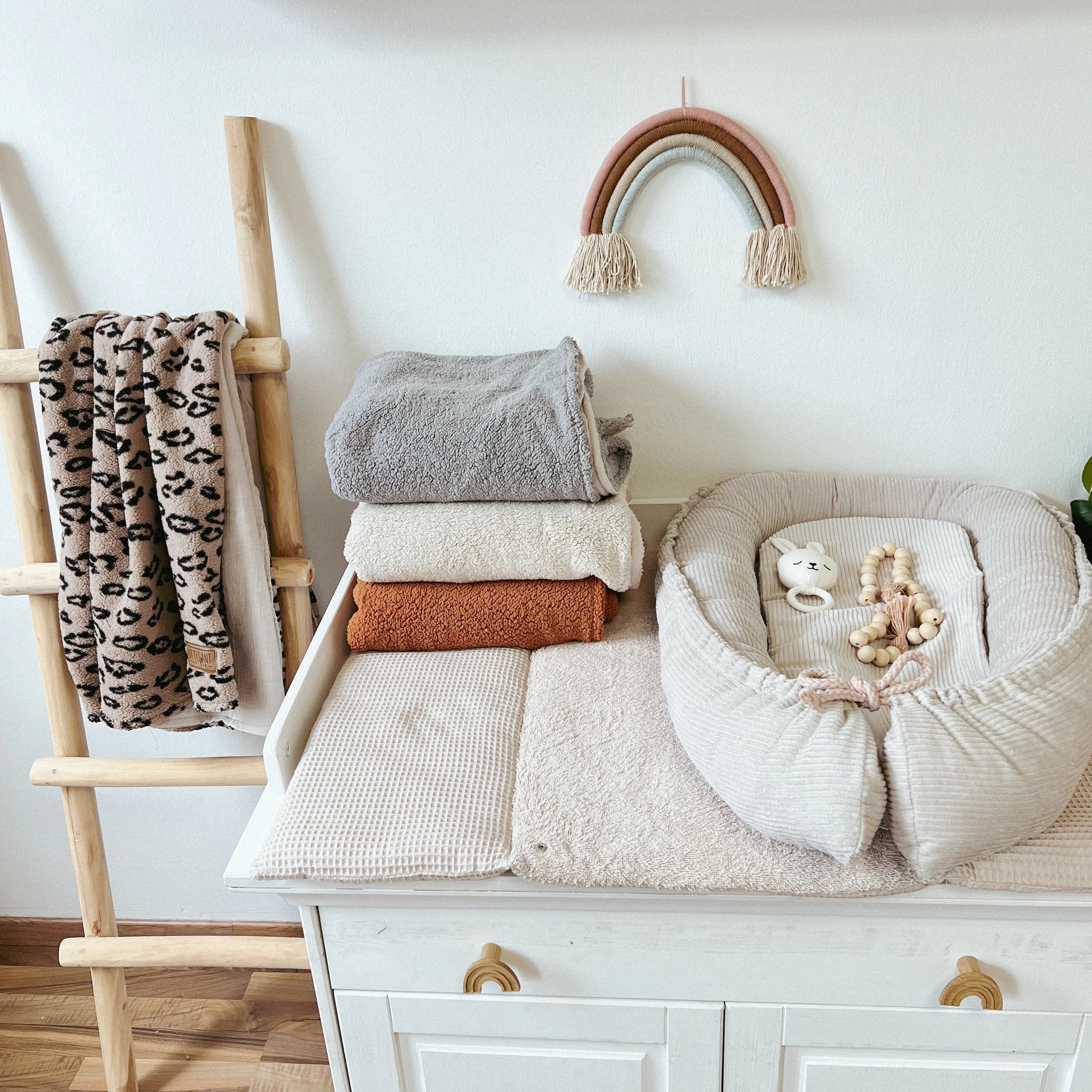 Babydecke I Kinderwagendecke I Kuscheldecke Teddy/Musselin