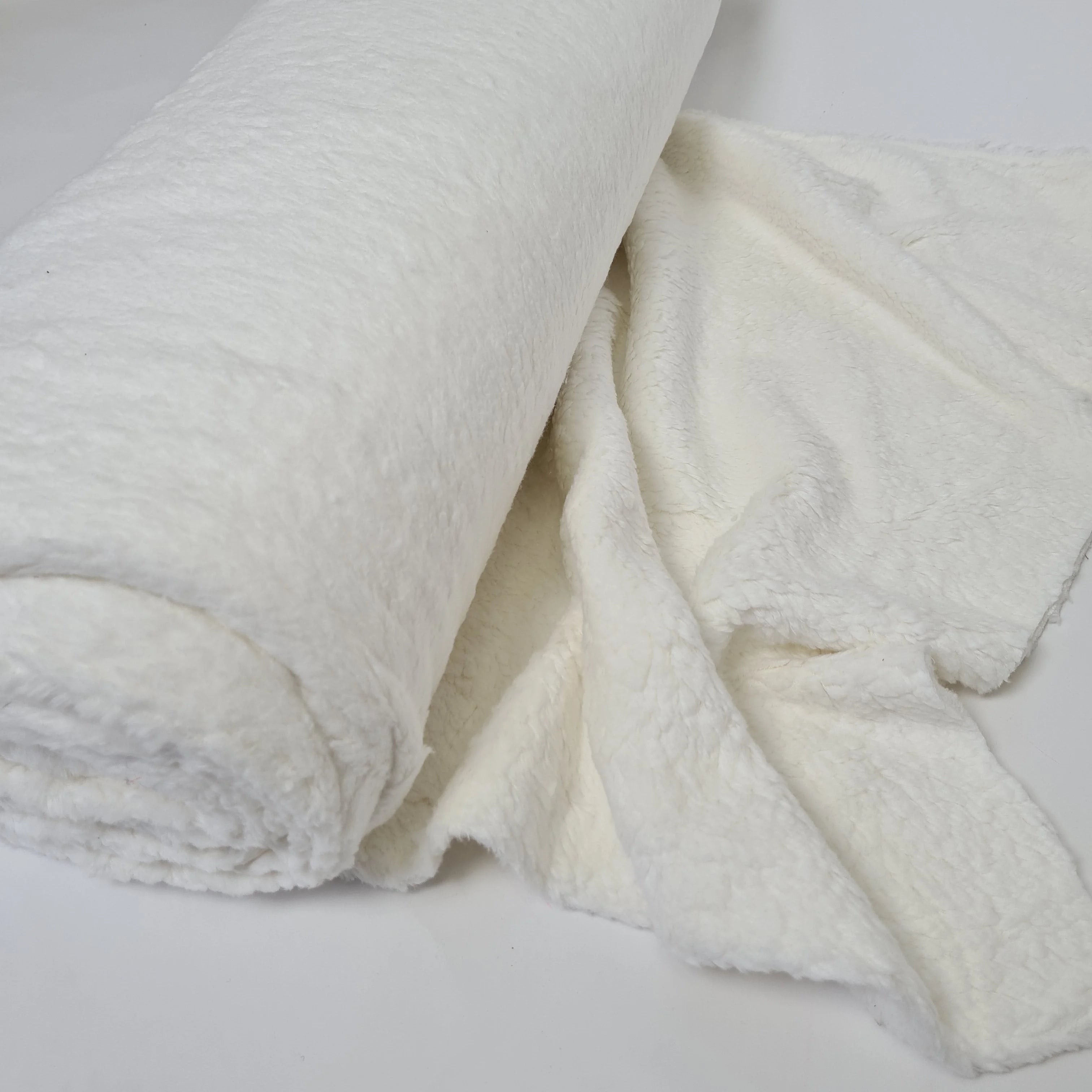 Teddystoff Teddyplüsch creme