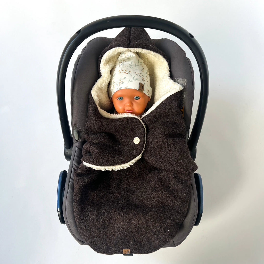 Einschlagdecke Wollwalk /Teddy braun