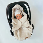 Einschlagdecke Teddy/Musselin beige