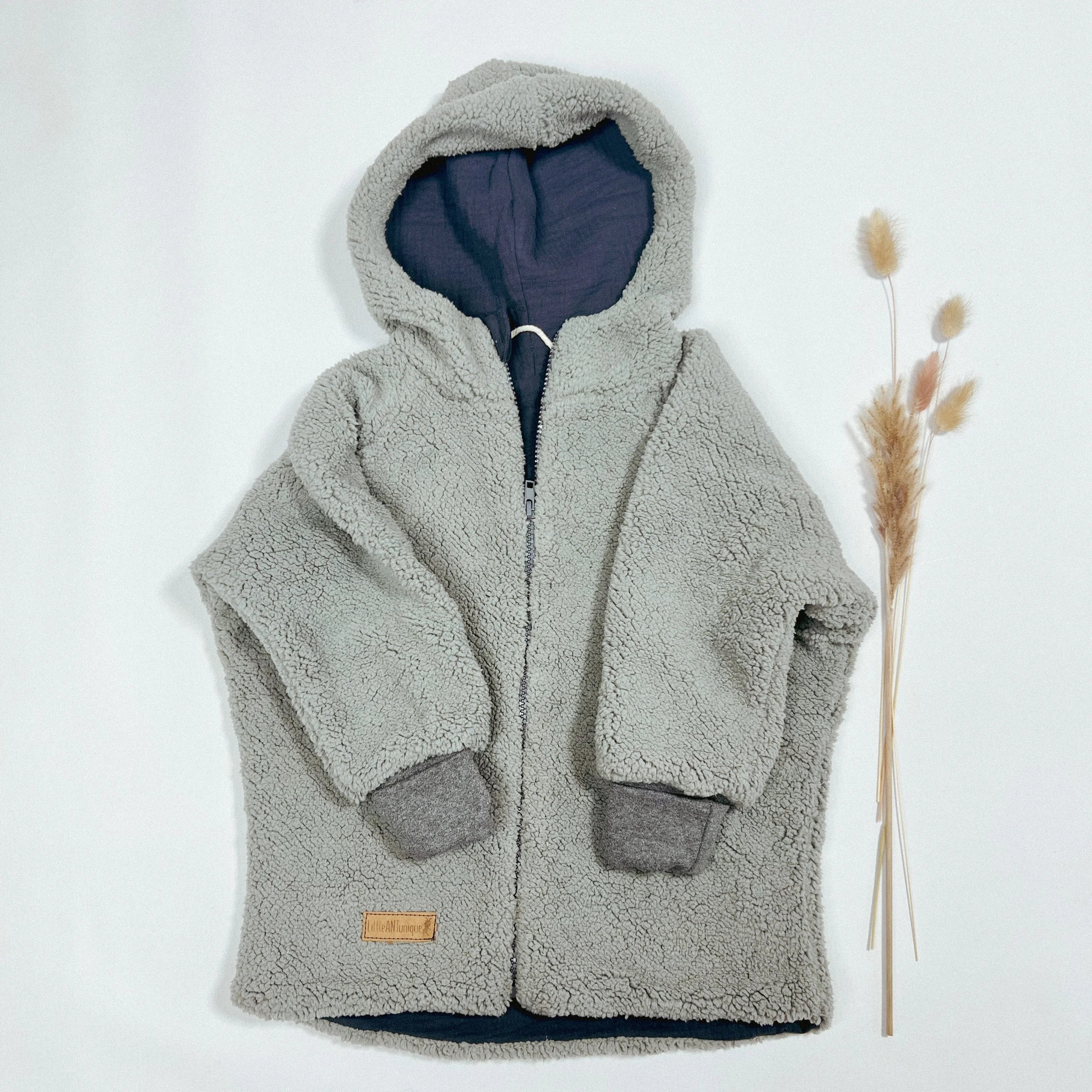 Teddyjacke grau/Musselin