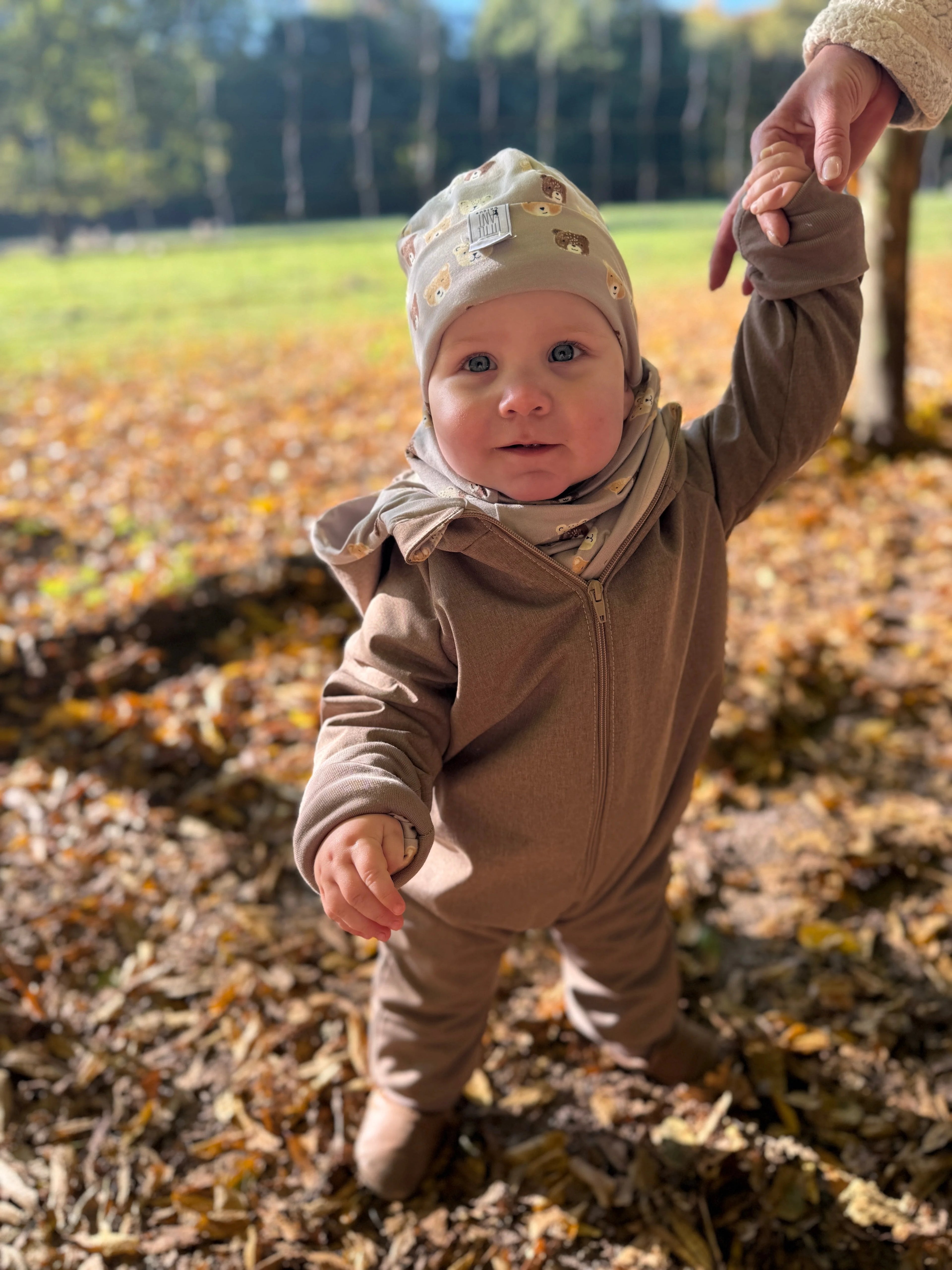 Softshelloverall Taupe Bärchen