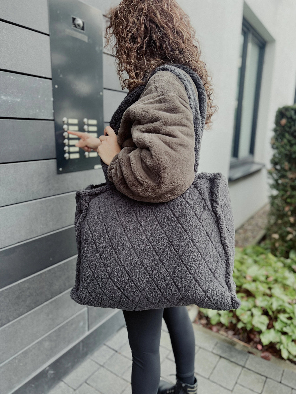 Wickeltasche I Shopper I Teddy schwarz I Mommy Bag