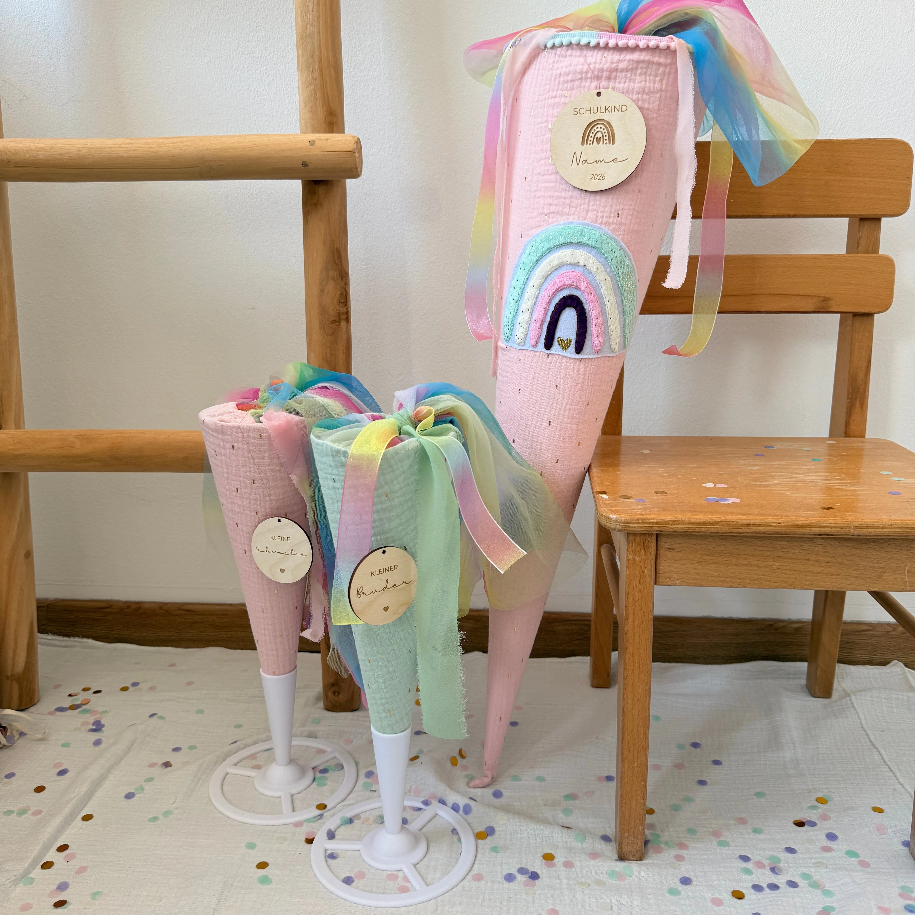 SCHULTÜTE MINT GLITZER RAINBOW