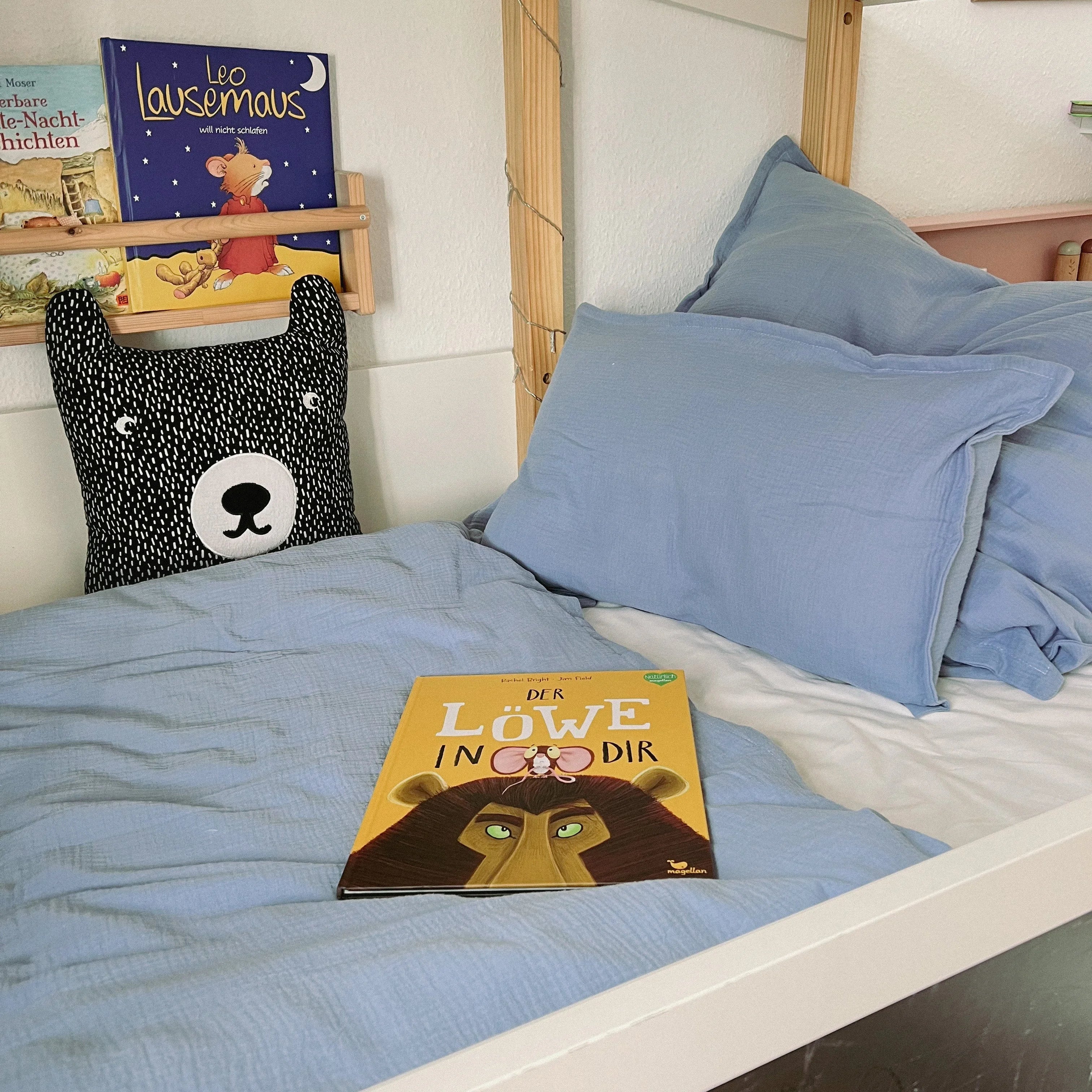 Bettwäsche, Bettbezug Musselin himmelblau für Kinder & Erwachsene