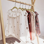 Bluse 100% Baumwolle Flowers coral
