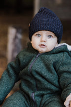 Walkoverall, Winteroverall in grün mit Teddystoff gefüttert