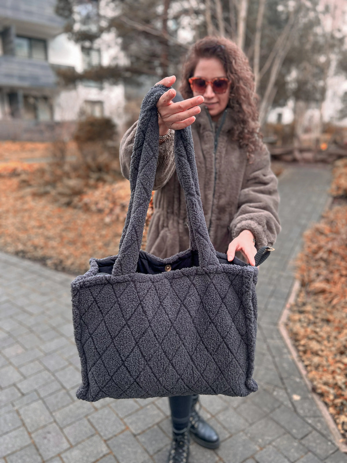 Wickeltasche I Shopper I Teddy schwarz I Mommy Bag