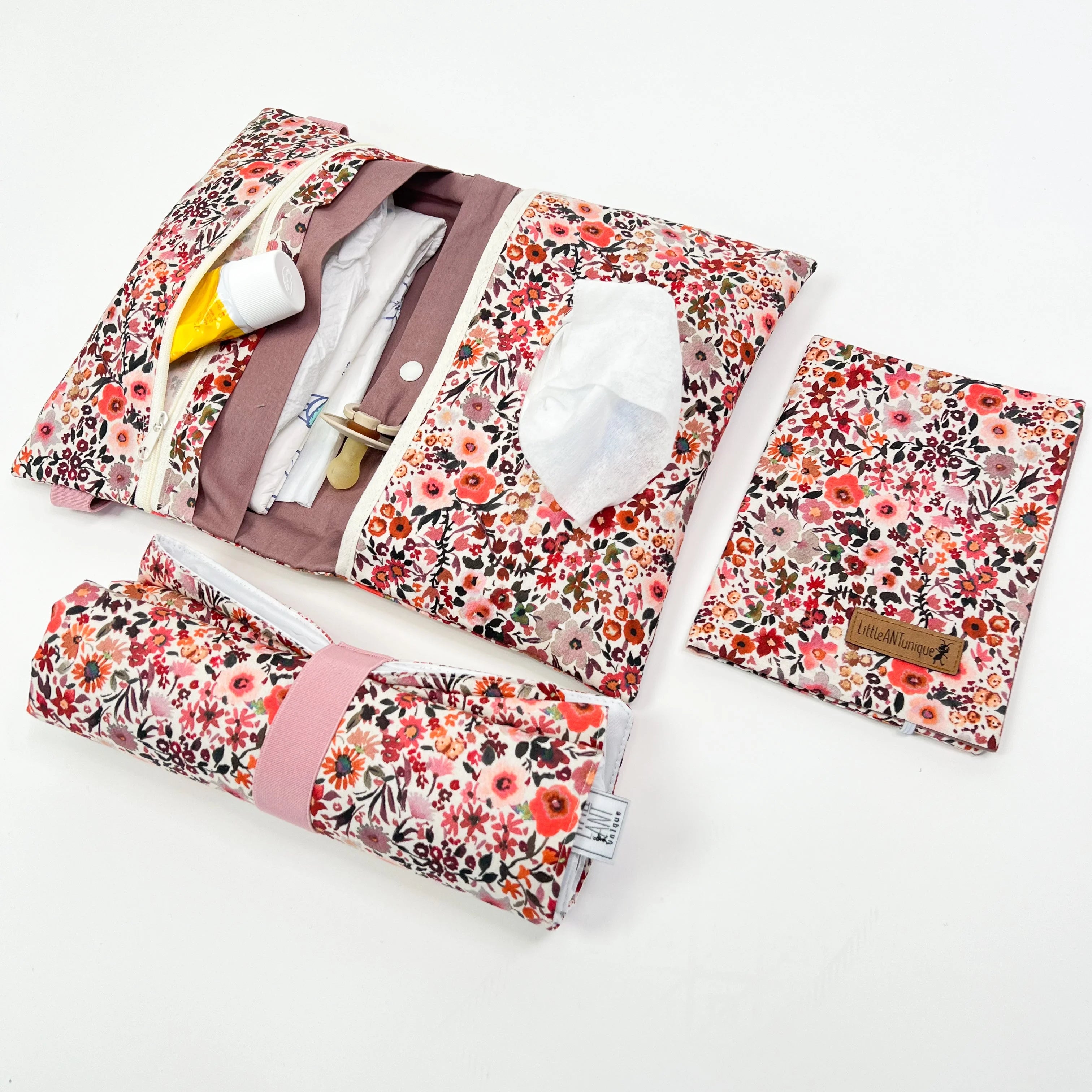 Wickeltasche Windeltasche Flowers Coral