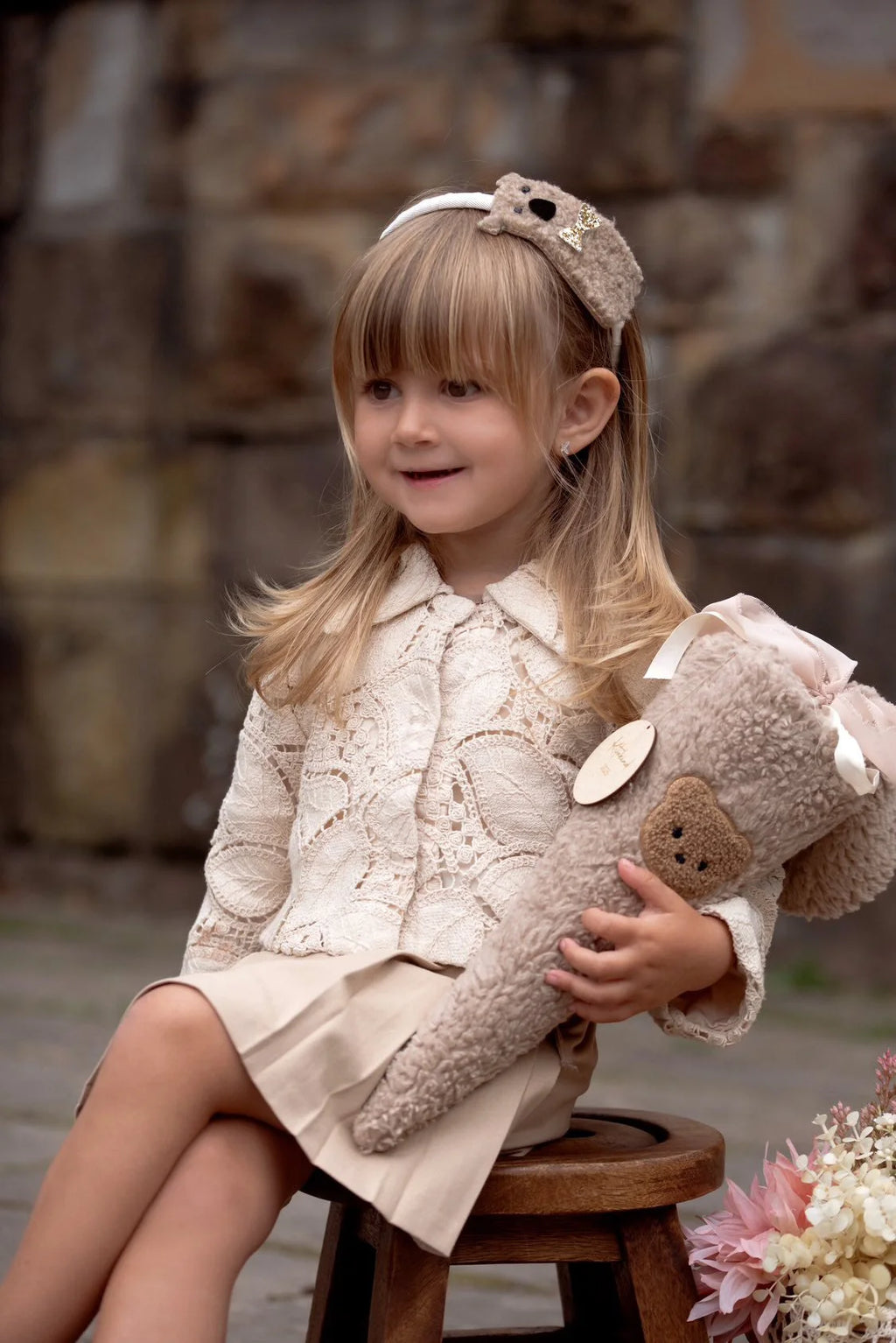 GESCHWISTERTÜTE / KITA TÜTE TEDDY BEIGE BÄRCHEN