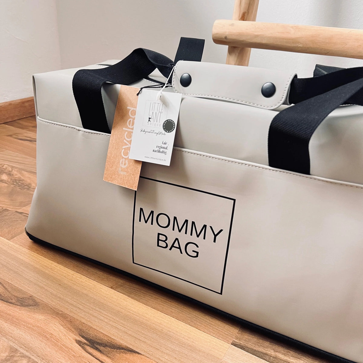 Weekender/Kliniktasche MOMMY BAG Grau /Beige- Wasserabweisend