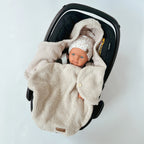 Einschlagdecke Teddy/Musselin beige