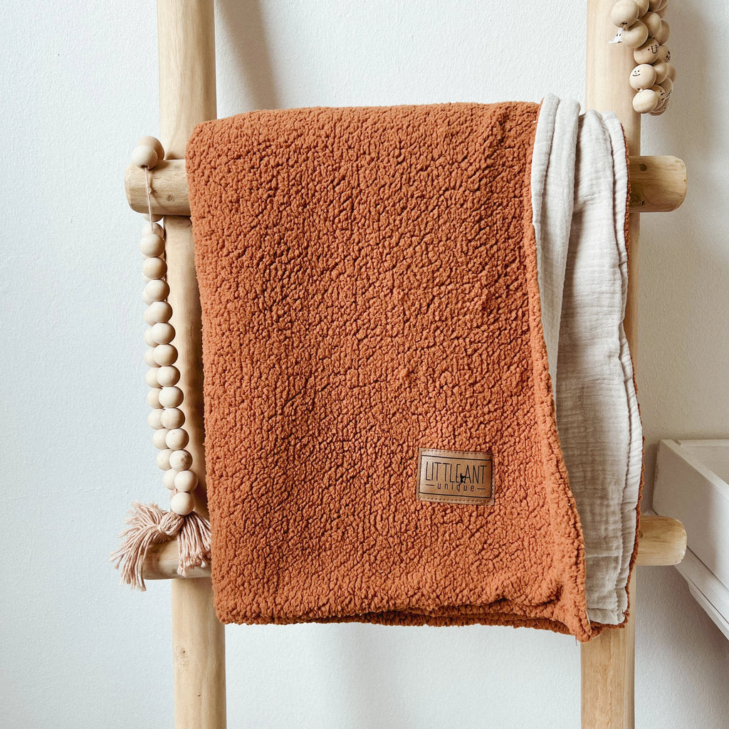 Babydecke I Kinderwagendecke I Kuscheldecke Teddy/Musselin