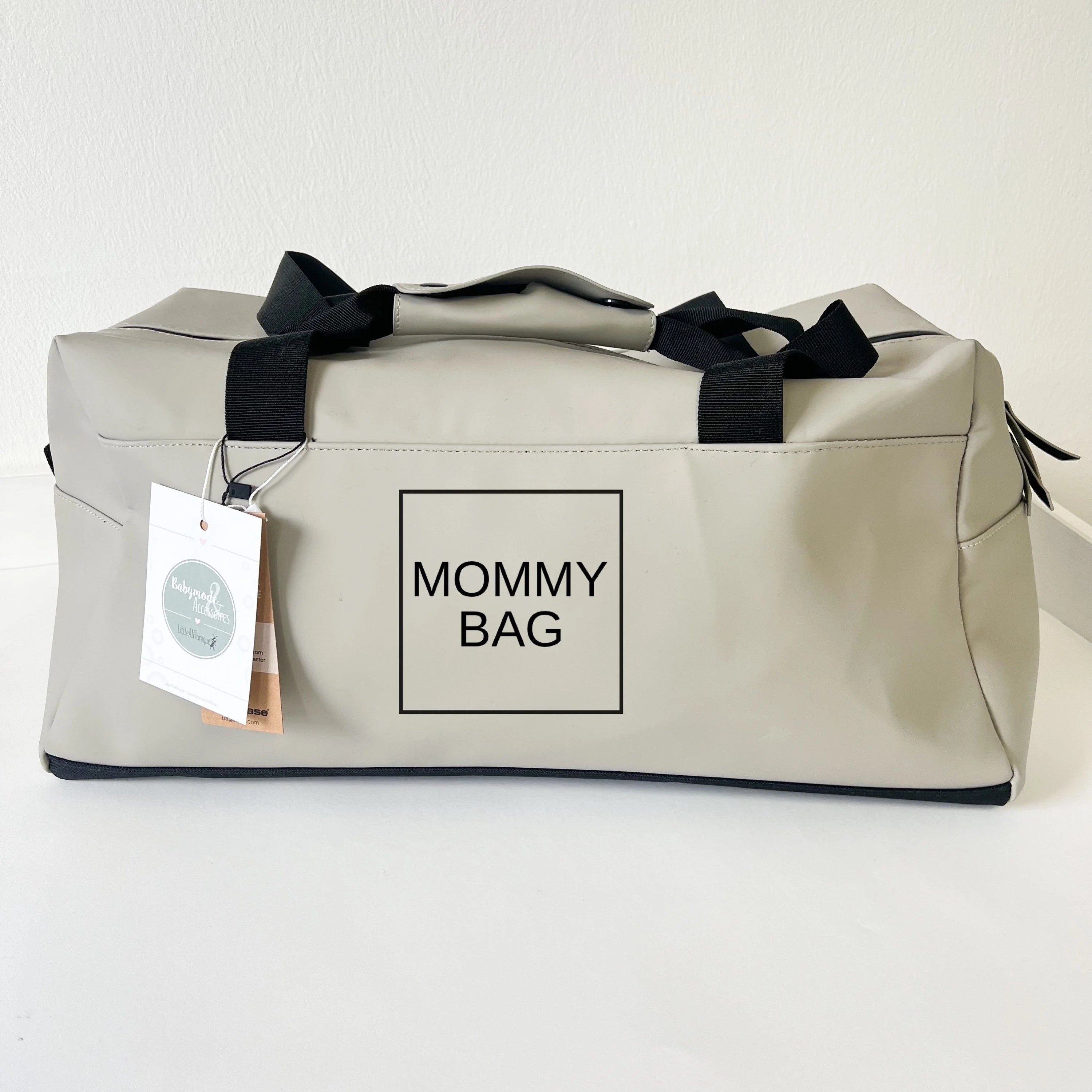 Weekender/Kliniktasche MOMMY BAG Grau /Beige- Wasserabweisend