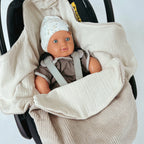 Einschlagdecke Sommer Cord/Musselin beige